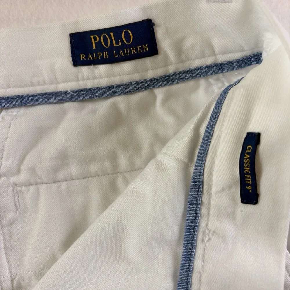 Polo Ralph Lauren Shorts Mens 33 White Chino Classic Fit Flat Front 9